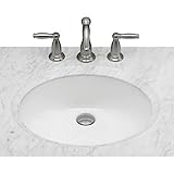 MAYKKE Landon Ceramic Undermount Bathroom Sink in White YSA1081701 [並行輸入品]
