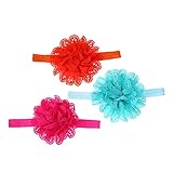 Domybest 3pcs ヘアバンド ヘアアクセサリ 写真小道具 女の子 オレンジ ローズレッド ミントグリーン 発表会 七五三 卒業式 結婚式 演奏会 入園式 花嫁介添人 パフォーマンス