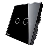 ILS - Black Crystal Glass Touch Panel Switch VL-C302-62 AC110-250V