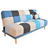 タンスのゲン ソファーベッド リクライニング パッチワーク Steed ブルー 31200002 BL