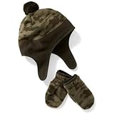 オールドネイビー OLD NAVY/ パフォーマンスフリースハット&ミトンセット カモuフラググリーン 小物 M(2歳～3歳)【並行輸入】
