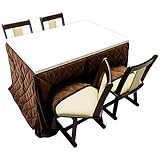 【シーンに合わせて高さ調節可能 ハイタイプこたつ4点セット】 120×80cm 継脚機能で高さを3段階に調節可能 ハロゲンヒーターで2秒で速暖 手元電子コントローラーで簡単操作 メーカー保証 (Iタイプ ダークブラウン色)