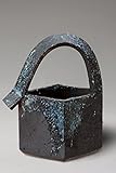 青窯変手付花入　信楽焼　陶器　花器　花入　花瓶