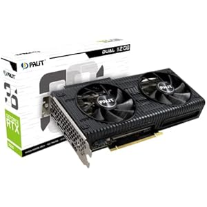 Palit GeForce RTX 3060 Dual 12GB GDDR6 Graphics Card, 3584 Core, 1320 MHz GPU, 1777 MHz Boost, Ampere Architecture, 3 x DisplayPort, HDMI, Dual Fans with 0-dB Tech