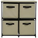 Home-Like チェスト 収納ボックス 布製インテリアチェスト 引き出し 簡単組立 組み立て式 チェスト イージーチェスト (2段4杯-ベージュ)