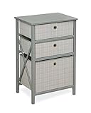 Badger Basket 9月3バスケット木製フレームストレージ、格子柄/グレー