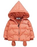 (クレア)Qurea ベビー アウター 上着 ダウン オシャレ くま お出かけ ウェア パーカー 中綿 あたたか かわいい(90,オレンジ)