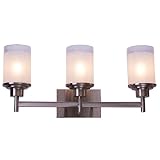 Tangkula 22インチバスライト3-ledつや消しニッケルVanity器具バスルーム照明壁壁掛け燭台