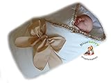 BlueberryShop Satin Swaddle Wrap Blanket Duvet for Newborn Baby 100% Cotton 0-3m ( 0-3m ) ( 78 x 78 