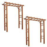 AHEART パーゴラアーチ 木製 バラ 大型 庭 ガーデニング アーチ SI 393 2台セット