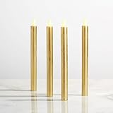 Flameless LEDテーパキャンドル、10インチ、テクスチャワックス仕上げ、push-activated、リモート&電池付属 – 4のセット 10" LC003945