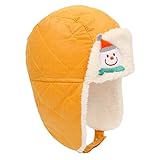 冬のベビーキッズ暖かいイヤーマフ帽子快適なコットンインナーベストギフトイエローキャップ