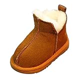 Hzjundasi 赤ちゃん シューズ 子供たち ガールズ ボーイズ アンチスリップ レザー スノーブーツ 最初のウォーキング 冬 靴 2-6 年 内側の長さ:16.2cm(6.37in)