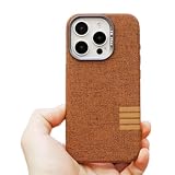 【ＤＢＷＹＰＹ】対応 iPhone 14 Pro ケース リネン素材 亜麻編み 良い手触り スマホ ケース iPhone14Pro ケース MagSafe対応 ワイヤレス充電対応 アイフォン 14Pro ケース 耐衝撃 全面保護 あいふぉん14Proケース 指紋防止 いphone14Pro 布製ケース 薄型 軽量 おしゃれ 韓国 人気 マグセーフ ケース(ブラウン,iPhone14Pro)