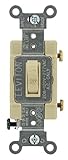 Leviton 54521-2I 20-Amp, 120/277-Volt, Toggle Framed Single-Pole AC Quiet Switch, Commercial Grade, 