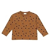 ビールーム（キッズ）（b-ROOM） ドット総柄Tシャツ【キャメル/90】