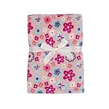 Baby Gear Plush Boa Ultra Soft Baby Girls Blanket 30 x 40 Floral Coral Petals by Baby Gear