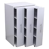 3連 スリムラック ロータイプ 本棚 薄型 スライド すき間収納 ホワイト TCP349-WH J-Supply