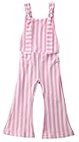 幼児キッズ ベビーガール ボイー（男女兼用） いいストレッチ コットン ジャンプスーツ・ロンパー・カバーオールパンツ・ベルボトム (ピンク, 2-3 Year)