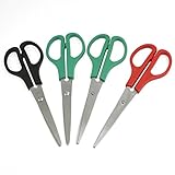 uxcell はさみ　ステンレススチール　プラスチック　16×5.5×0.6cm　シルバートーン　レッド　ブラック　グリーン