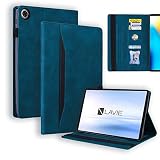 Doo LAVIE Tab T8 T0855/GAS用ケース 2023年発売 8インチ LAVIE Tab T8 TAB08/H04用ケース 手帳型 角度調節可能な鑑賞スタンド LAVIE Tab T8 スマートカバー ポケット付き 軽量 高級レトロPUレザー+柔らかいTPU製 耐衝撃 タブレットケース LAVIE Tab T8 T0855GAS/TAB08H04対応-ブルー