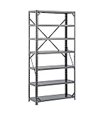 Edsal HC30127 Steel 7-Shelf Shelving Unit, 750 lb Capacity, 30" Width x 60" Height x 12" Depth by Ed