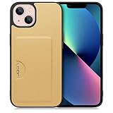 LOOF SKIN SLIM-SLOT レザー カード収納 スマホケース for iPhone 13 用 ケース カバー 背面 ストラップホール カードポケット シンプル 耐衝撃 薄型 軽量 leather [ゴールド]