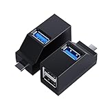 USB C ハブ Type C 3ポート USB3.0＋USB2.0コンボハブ 高速転送 コンパクトでポータブル プラグアンドプレイ リムーバブルハードディスク ハードディスク Uディスク カードリーダーなどに対応（ブラック 2個)