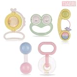 [ tiaeri ]ベビーグラブ&スピンRattle Musical Toyギフトセット、赤ちゃんの最初Teether玩具、BPAフリー、韓国製、gilbert5p