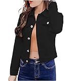 [エムエルーセ] ４色展開 デニム ジャケット ジージャン 羽織り アウター 上着 レディース ブラック ショート 丈 カーディガン 襟付き