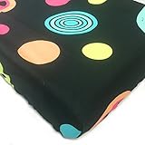 One Grace Place Magical Michayla Changing Pad Cover, Main: Black. Additional: Pink and Turquoise by 