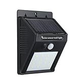 Docooler ソーラーパワーウォールランプ PIRモーションセンサーライトコントロール IP65 防水 30pcs SMD2835 1200mAh 充電式 大容量バッテリ バックヤード ガーデン 