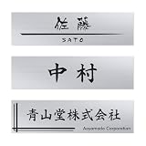 表札 プレート 戸建て 会社表札 貼るだけ 二世代 厚さ3mm シルバー イメージ確認サービス付き 超強力両面テープ付 マンション 玄関 ネームプレート 郵便受け メールボックス 看板 屋外対応 レーザー彫刻 300X80