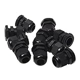 SODIAL(R) 10個　防水 PG13.5モデル 6-12mm ケーブルレンジ　ケーブルグランド　ブラック