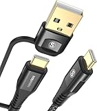 AviBrex 2in1 USB Type C ケーブル 3M, USB-A/USB-C to USB-C ケーブル【100W/5A PD& QC4.0対応 急速充電】 タイプc 充電ケーブル iphone15/アイホン16 シリーズ，MacBook Pro/iPad Pro，Galaxy S24 S23 S22、Sony，Pixel その他usb c機器と互換性があり(ブラック)