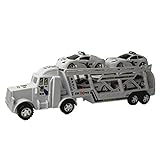 Happy Cherry Kids Boys Children Police Car Toy Trailer Inertial Truck w/ 4 Cars Role Play Educationa