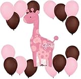 loonballoonキリンピンクIt 's A GirlベビーシャワーSweetサファリジャングルMylar &ラテックスバルーン