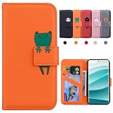 Kedic 対応 Xiaomi Redmi Note 14 Pro 5G ケース 手帳型 可愛い レッドミーnote14 pro plus 5g 手帳型ケース カード収納 財布付き カードホル スタンド機能 Redmi note14pro 5G スマホケース Poco X7 5g カバー かわいい 動物柄 薄型 防水 ノート型 男女兼用 (オレンジ)