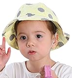 C-Princess つば付き ハット ベビー 赤ちゃん用 帽子 可愛い 子供 サファリハット バケットハット サンバイザー　あご紐付き 日よけ帽 紫外線対策 イエロー