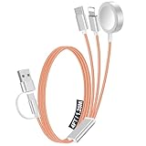 マルチ高速充電ケーブル 1本パック 旅行 バケーション 必需品 Apple Watch充電器 iPhone充電器 [3イン2] USB A/Type C/Lightningケーブル iWatch、iPhone 16-11、Nintendo Switch、Airpods、車、Camping-Gary用