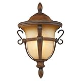 Kalco 9390WT Tudor 1-Light Outdoor Wall Mount, Walnut Finish with Ecru Glass [並行輸入品]