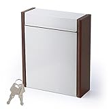 LOWYA （ロウヤ） ポスト 郵便ポスト 郵便受け ステンレス 天然木 ウォルナット 鍵付き A4サイズ対応 大容量 壁掛け