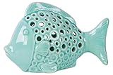 Urban Trends Collection 12976 6 Piece Ceramic Gloss Light Blue Fish Figurine with Round Cutout Sides