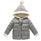 Smile キッズ 子供　ダウンジャケット ベビー 子供服 ダウンコート ダウン 棉服ジャケット 防寒 保温 アウターウエア 女の子 男の子 フード付き 秋冬　通園/通学　可愛い (100cm, グレ