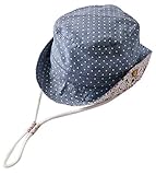 C-Princess かわいい 赤ちゃん ベビーハット つば広 帽子 サファリハット キャップ キッズ 子ども 女の子 水玉柄 日よけ 紫外線対策 (50cm)