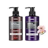 【KUNDAL/クンダル】ファジーネーブルの香り｜ハニー＆マカダミア シャンプー＆トリートメント セット (各500ml・ボトル) | 弱酸性 ノンシリコン 長続きする香り うるツヤ なめらか 指通りの良い仕上がり