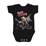 Iron Maiden アイアンメイデン The Trooper ザ・トゥルーパー 公式 ブラック 黒 子ども用 (３ヶ月～２歳児)