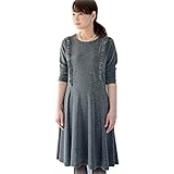 Pearls フロントフリルの 授乳口つき フレアスカート ワンピース gray