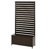 【完成品】 ガーデニングフェンス プランター ラティス 庭フェンス 収納 アルミ 90×180cm ダークブラウン
