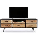 LOWYA （ロウヤ）テレビ台 TVボード 引き出し5杯 TV台 キャビネット 大型テレビ対応 ヴィンテージ調 幅139cm